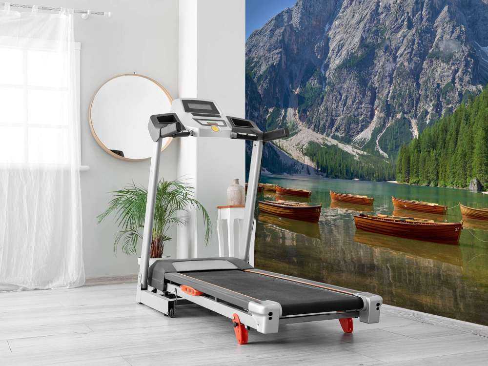 Wooden boats in mountain lake