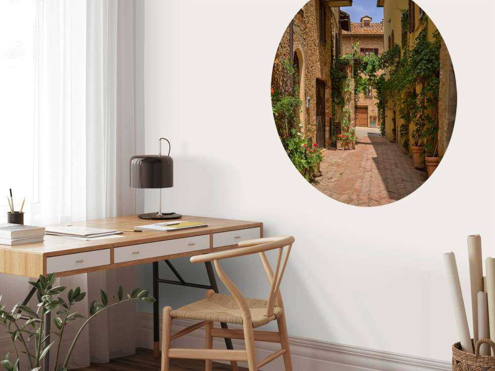 Italian street with plants