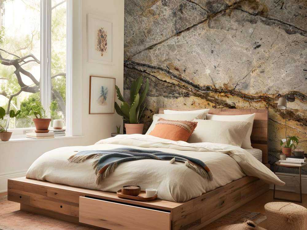 Sand-coloured marble with grooves