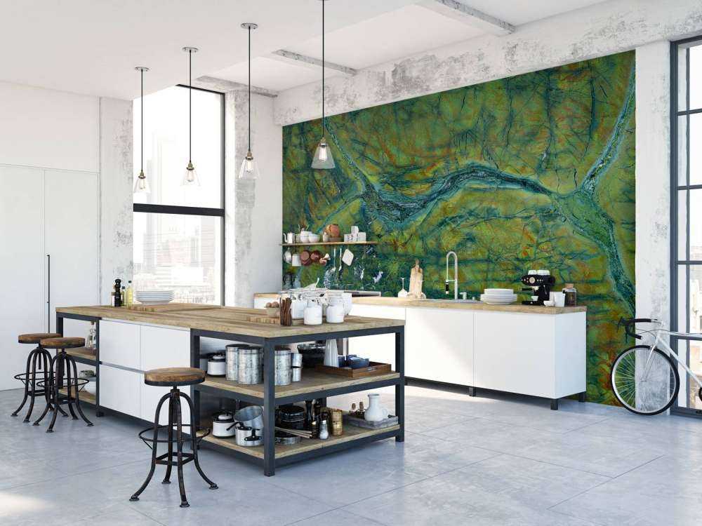 Green coloured marble