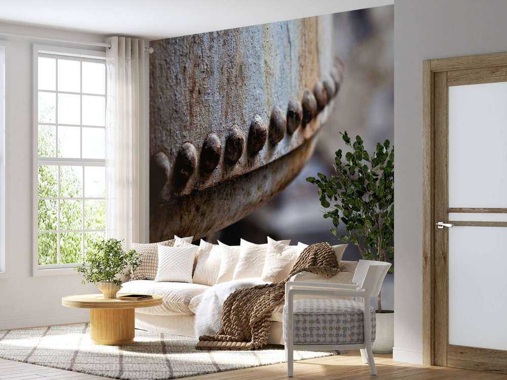 Detail of a rusted steam boiler