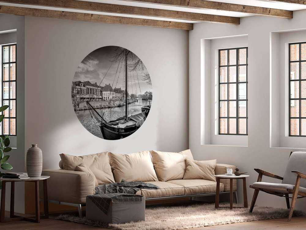 Historic cargo ships docked in Dokkum Friesland 