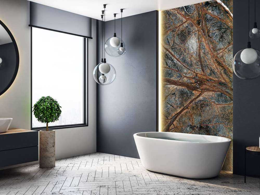 Grey marble with detailed vein structure