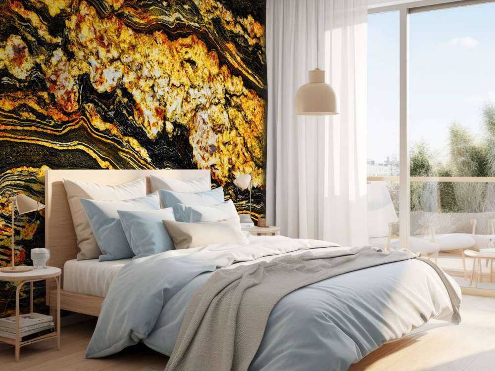 Black gold coloured marble