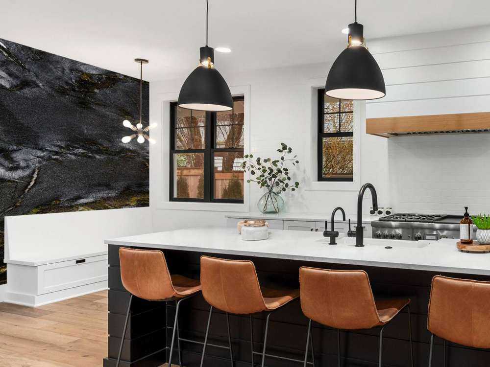 Dark marble with fine lines