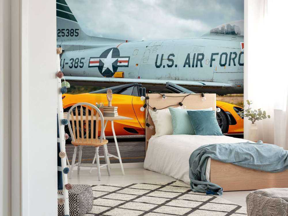 Supercar and fighter jet