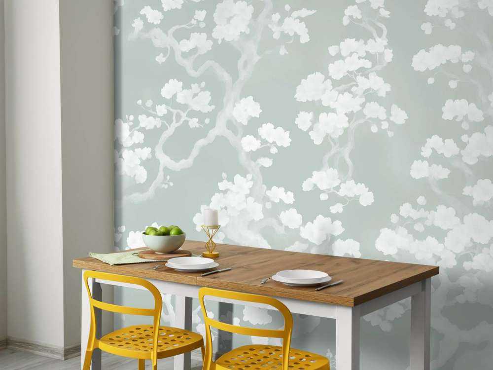 Wonderful blooming forest - mint green