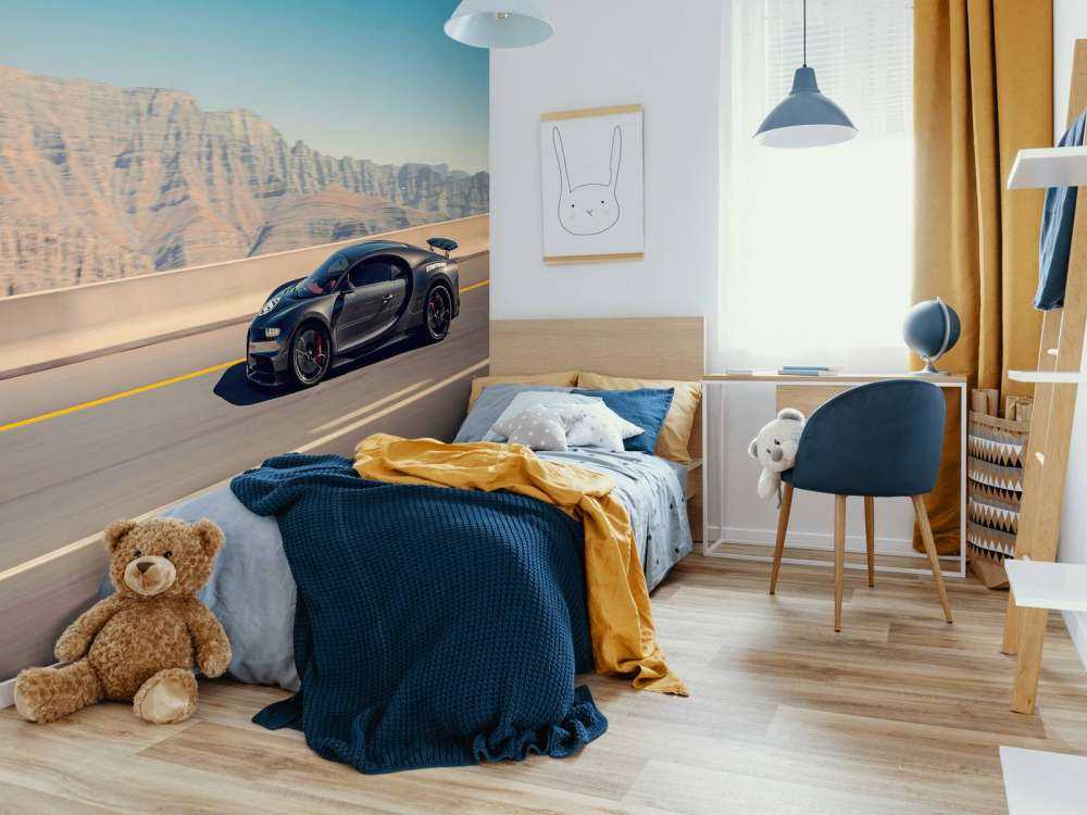 Hypercar against mountainous landscape