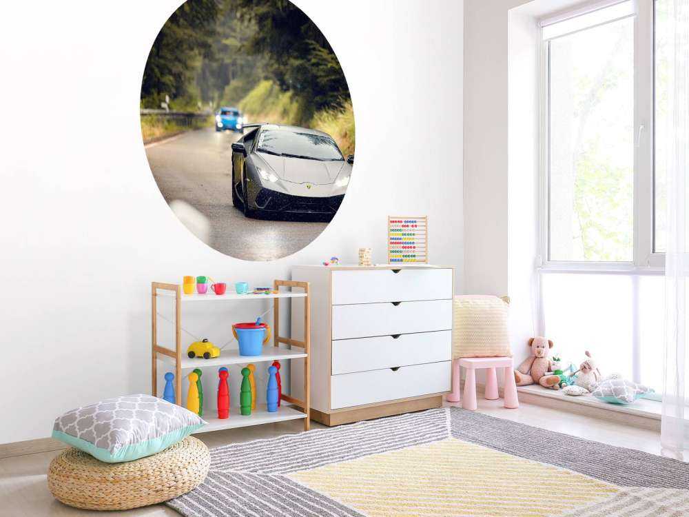 Matte gray Lamborghini in nature