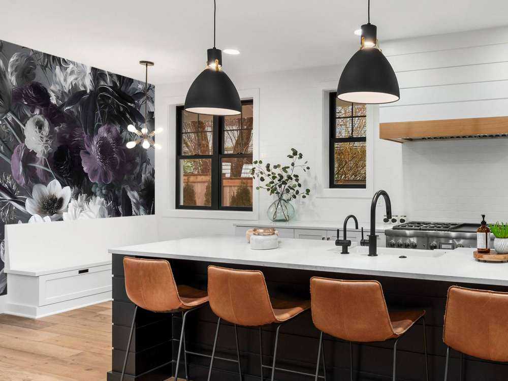 Big bouquet with purple anemones