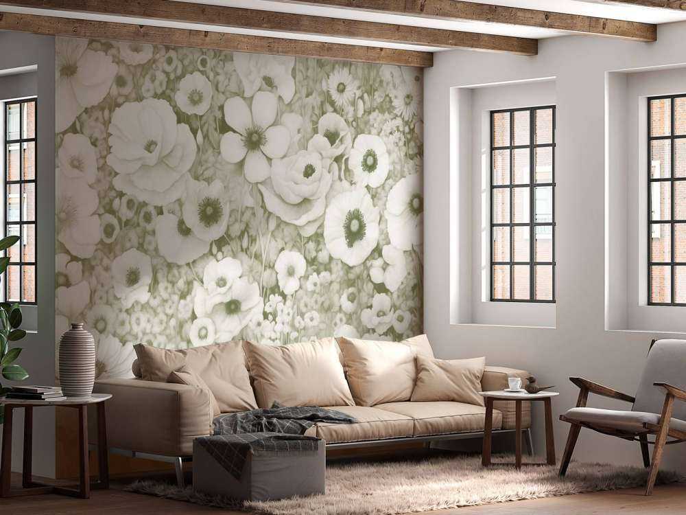 Poppy Tale Monochrome Green