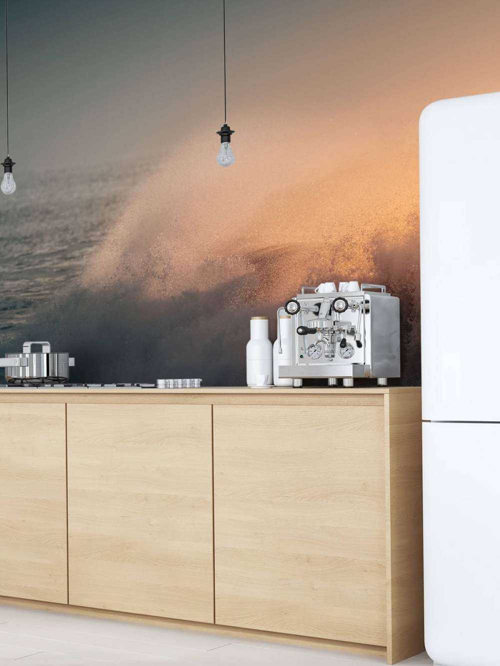 Breaking waves on the beach