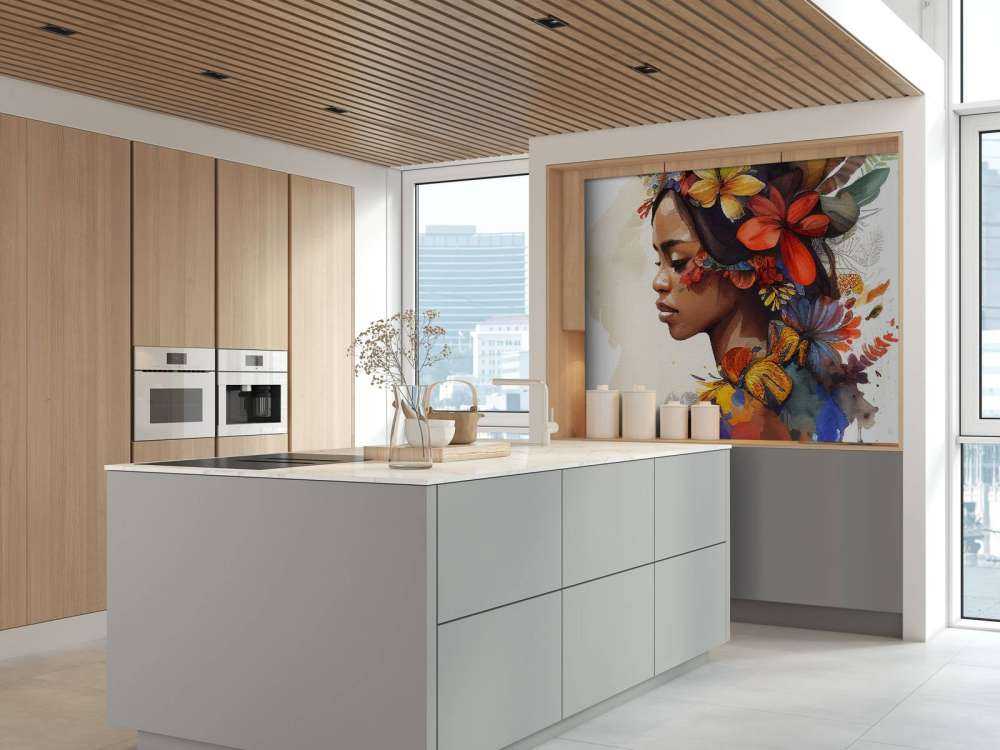 Watercolor Floral Indonesian Native Woman #4