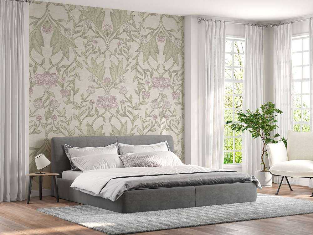 Morris flowers damask - cream