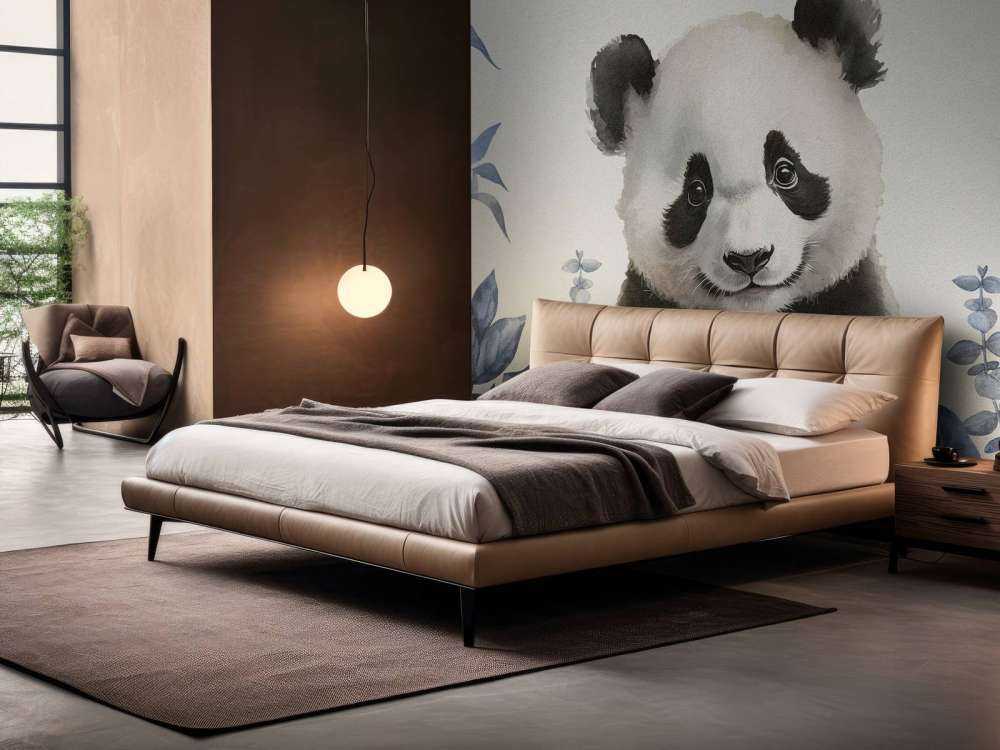 Baby panda in the jungle blue