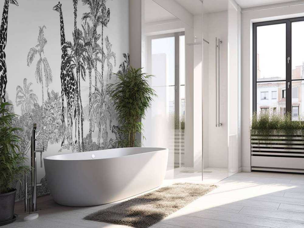 Sketched animals in the jungle