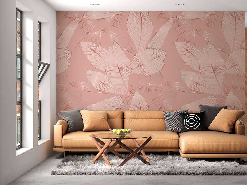 Pink gold leaves