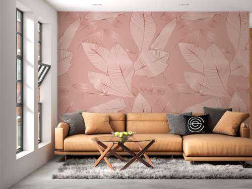 Pink gold leaves