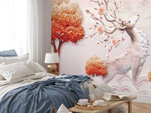 Deer with flowers