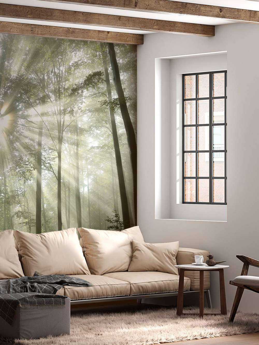 Forest in foggy weather