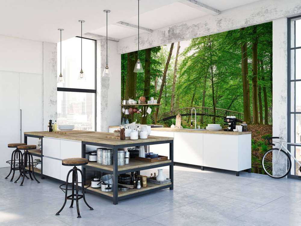 Arch bridge in the woods