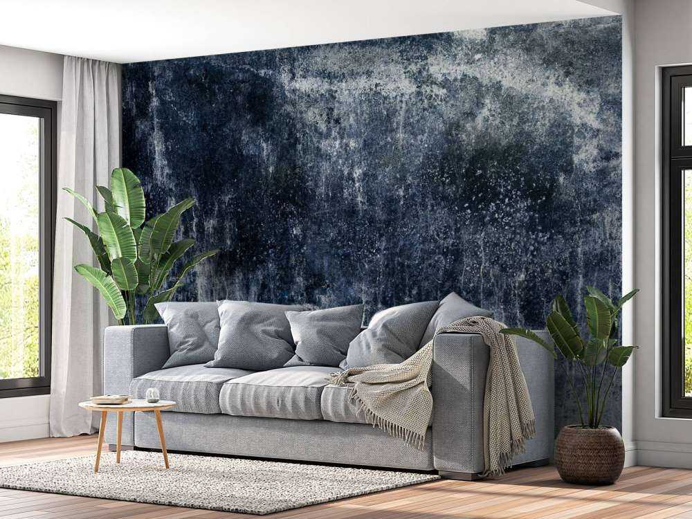 Old weathered blue wall