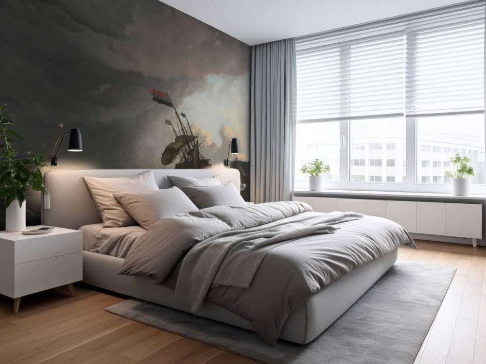 Warships during a storm