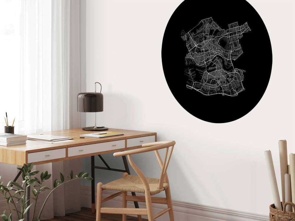 Map of Rotterdam, black