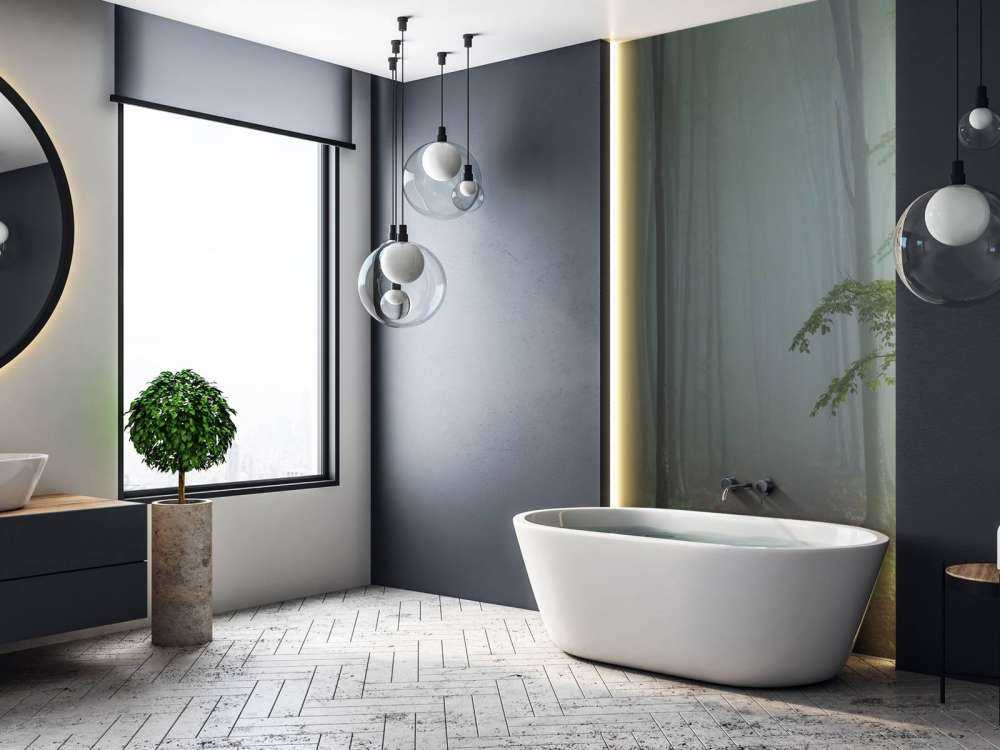 Foggy forest panorama