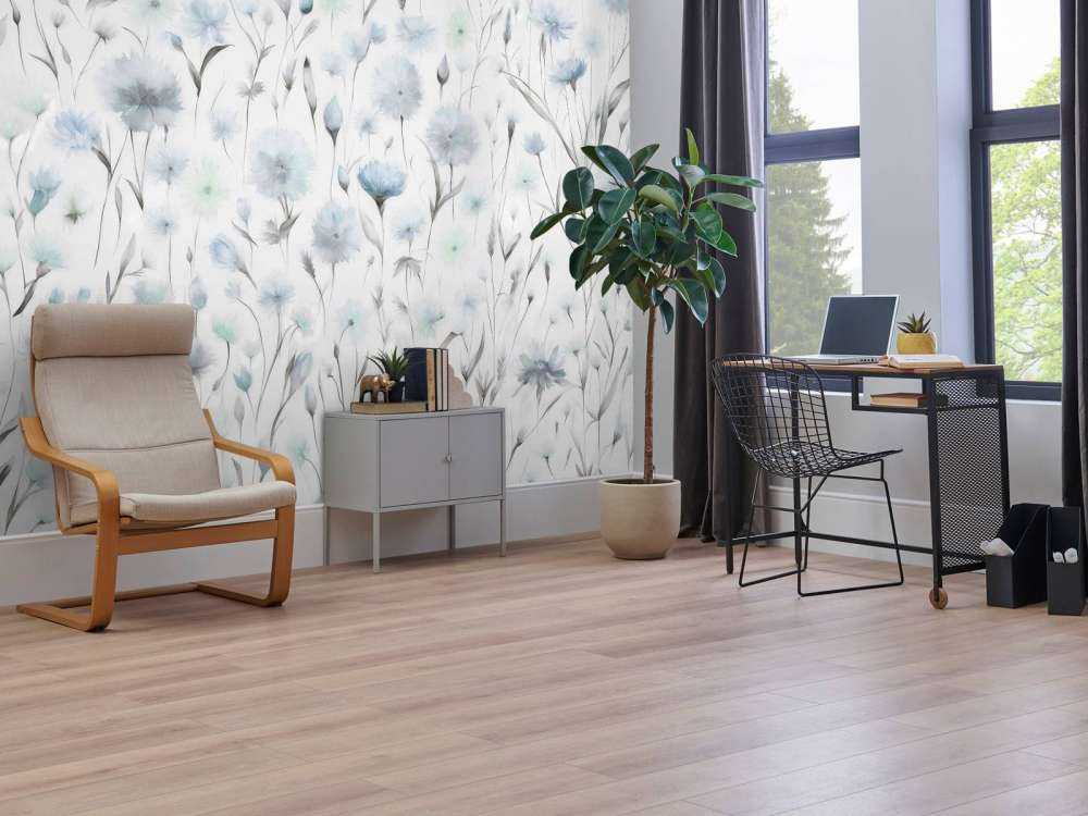 Cornflowers and field grasses blue