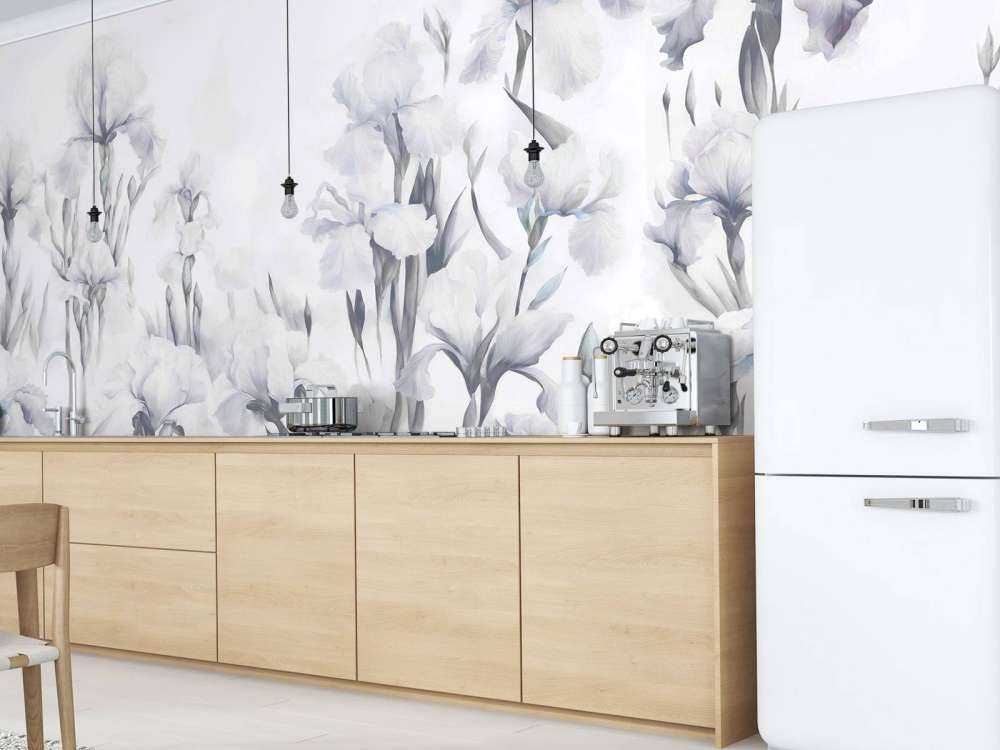 Irises Dance Seamless Gray