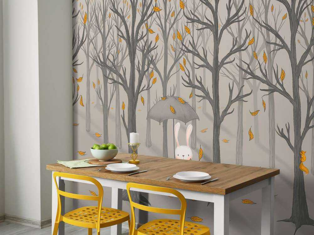 Rabbit under the leaves