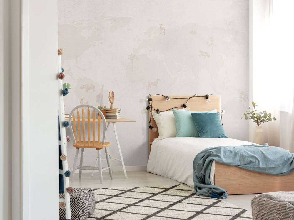 World map sketch taupe