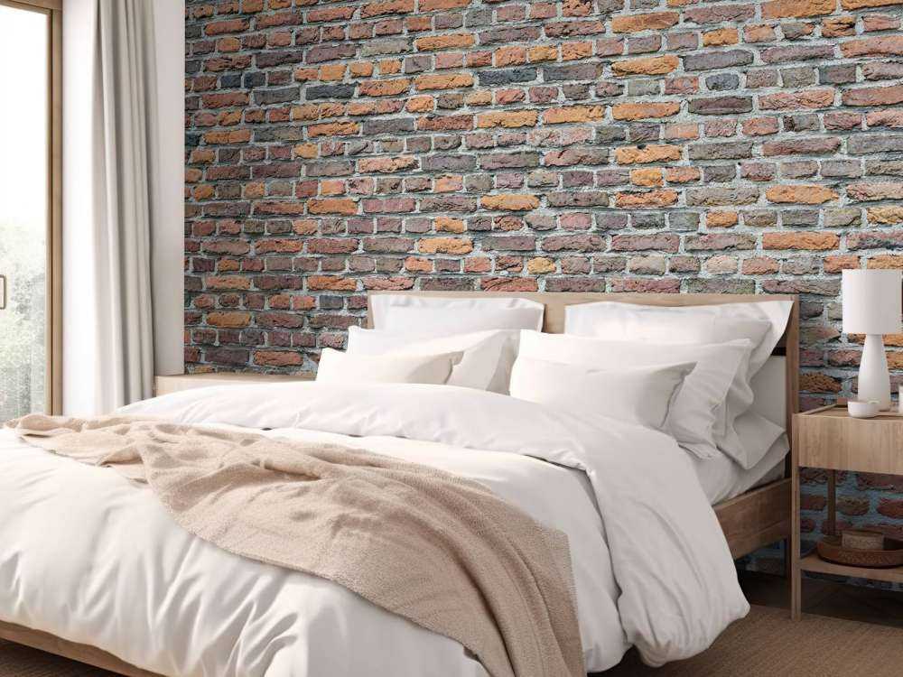 Restored old brick wall