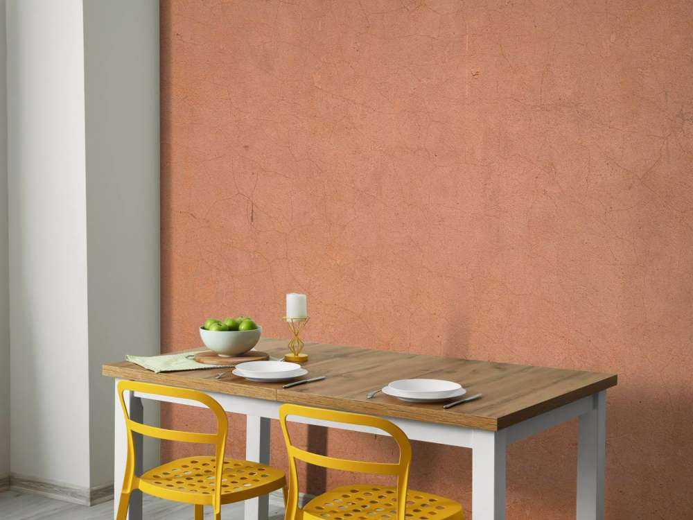 Concrete structure in terracotta colours