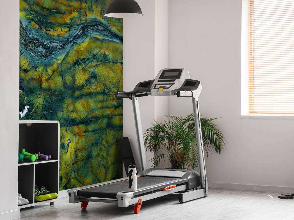 Green marble with orange