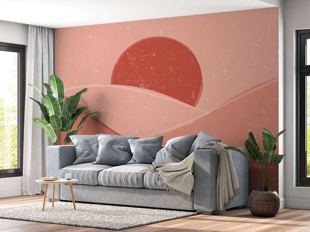 Red waves in front of the sun