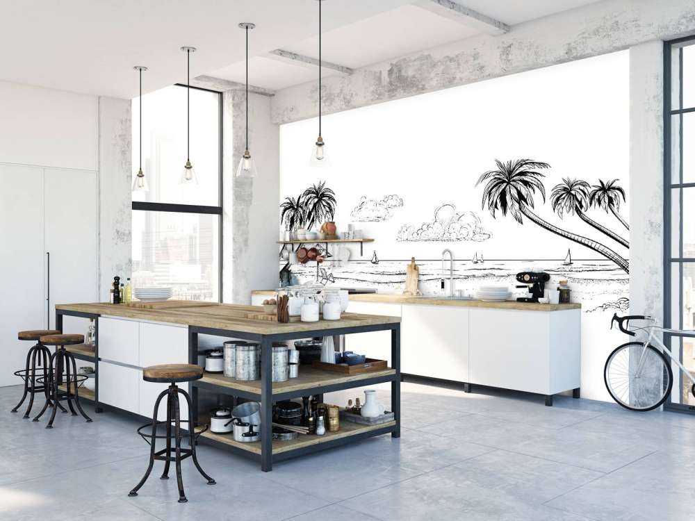 Beach in black and white