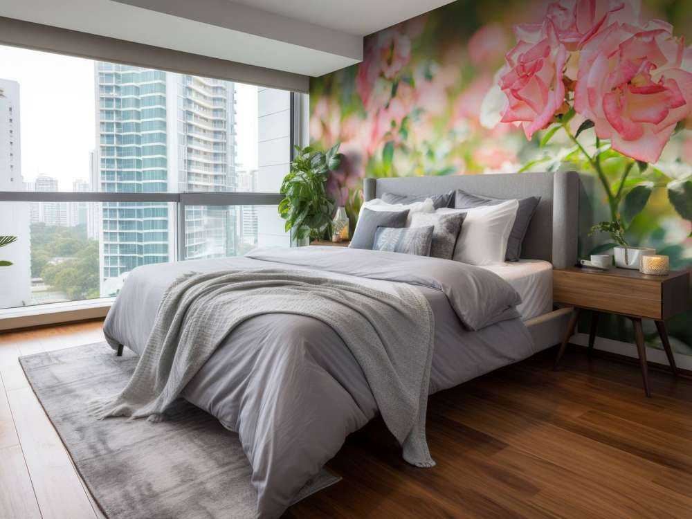 Light pink rose bush