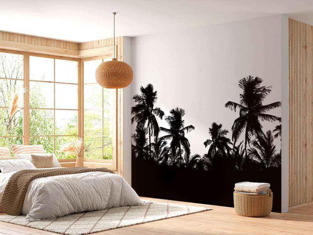 Silhouette palm trees