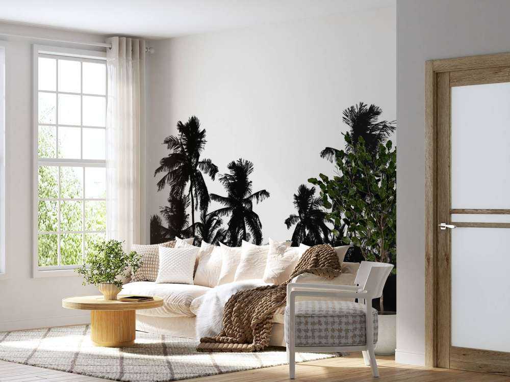 Silhouette palm trees