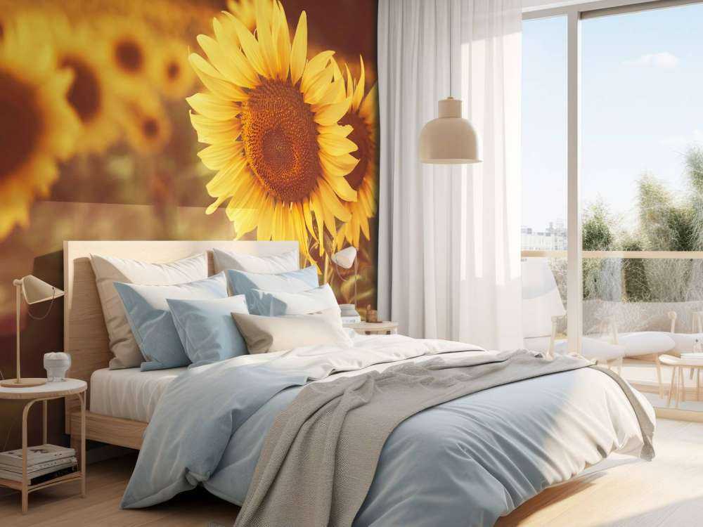 Sunflowers in sunlight