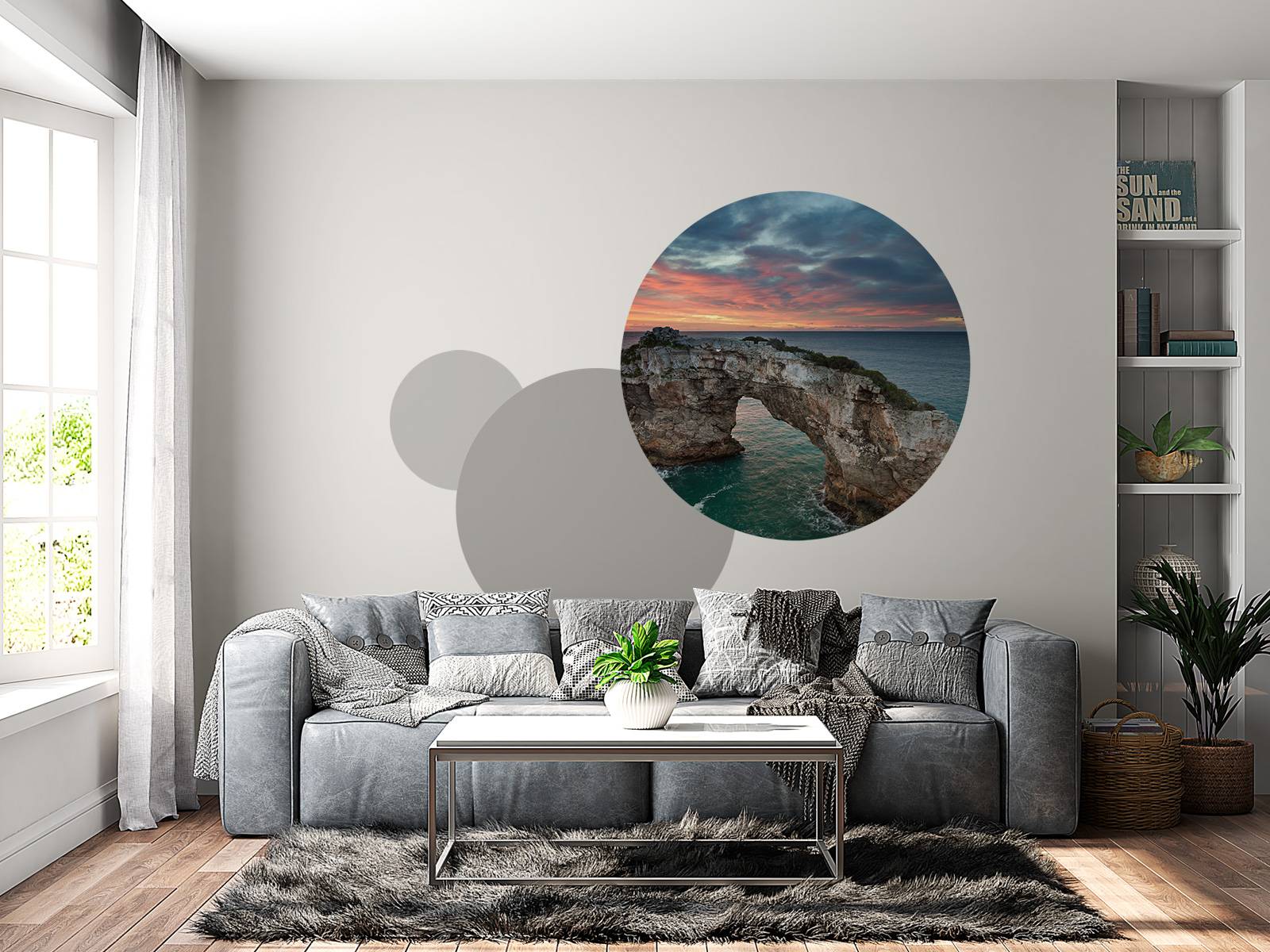 Curved rock in the sea