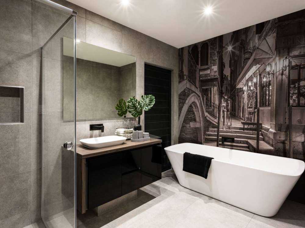 Gondolas moored along the canal, Venice, Italy