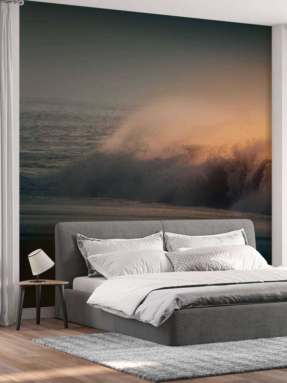 Breaking waves on the beach