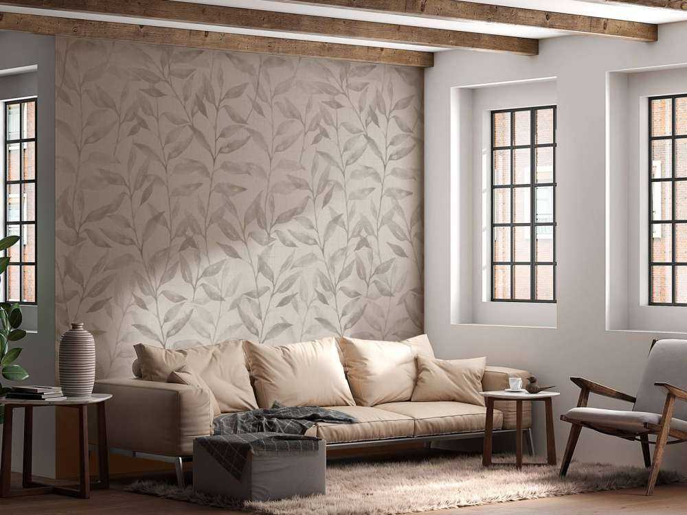 Japandi climbing leaves - light brown