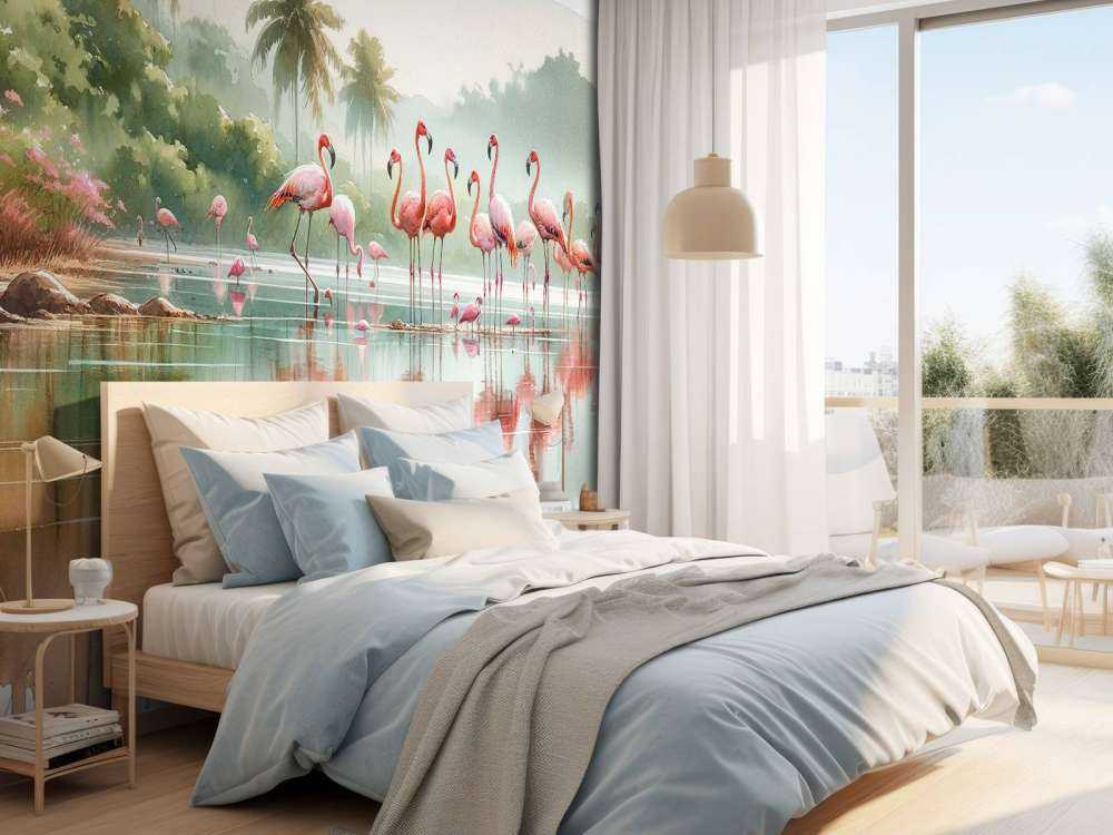 Morning Reflections of Flamingos