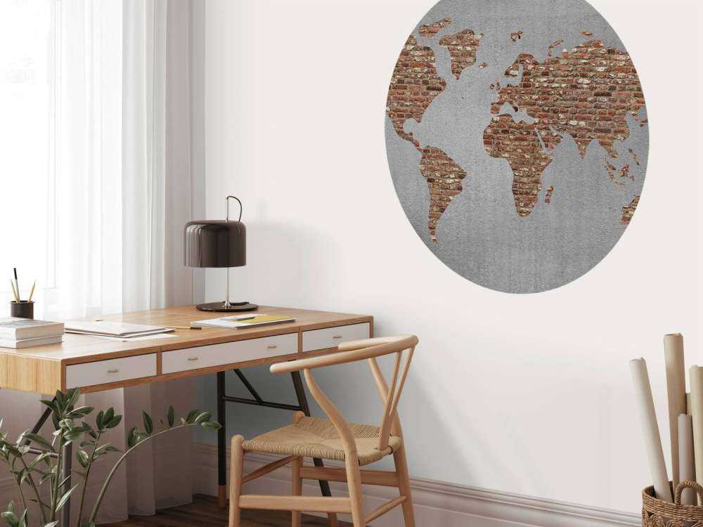 World map with bricks