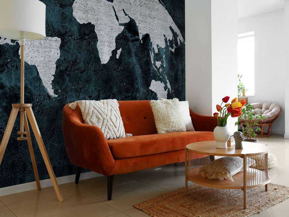 World map concrete structure