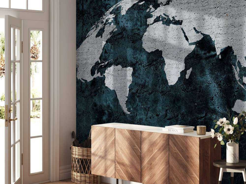 World map concrete structure